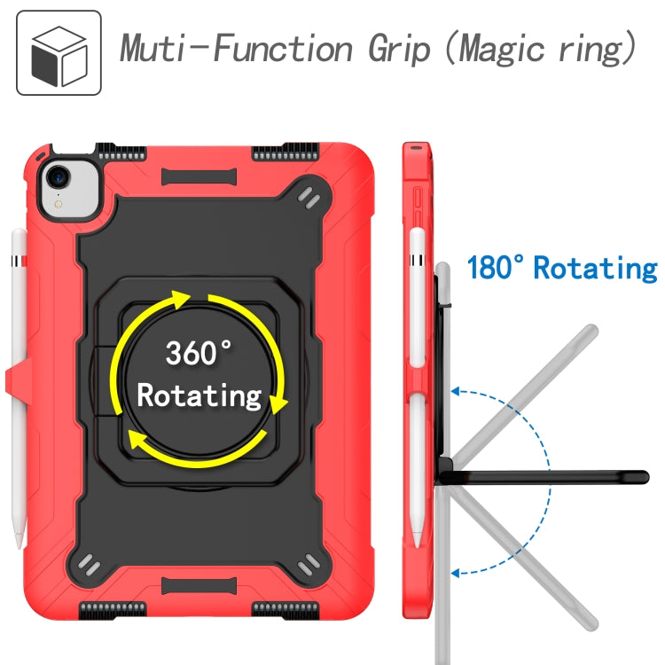 Contrast Color Shockproof Robot Silicone + PC Case with Wristband Holder For iPad Air 2022 / 2020 10.9(Red + Black) - iPad Air (2022) / (2020) 10.9 Cases by buy2fix | Online Shopping UK | buy2fix