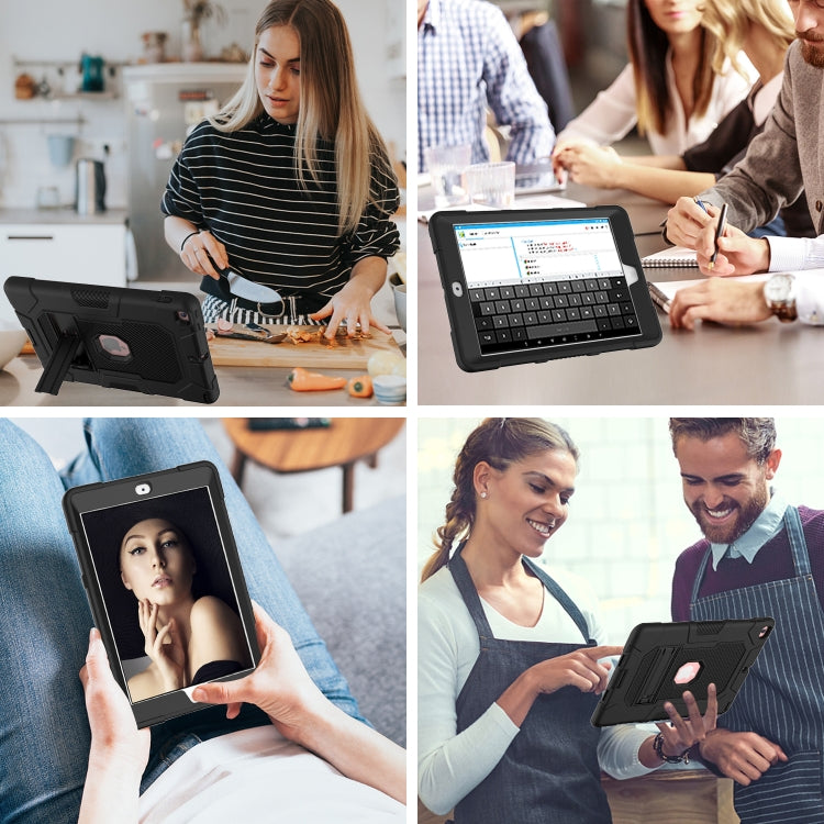 Contrast Color Robot Shockproof Silicone + PC Protective Case with Holder For iPad 9.7 (2018 / 2017)(Black) - iPad 9.7 (2018) & (2017) Cases by buy2fix | Online Shopping UK | buy2fix