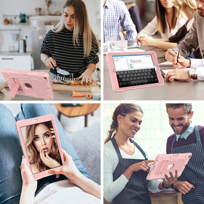 Contrast Color Robot Shockproof Silicone + PC Protective Case with Holder For iPad 9.7 (2018 / 2017)(Rose Gold) - iPad 9.7 (2018) & (2017) Cases by buy2fix | Online Shopping UK | buy2fix