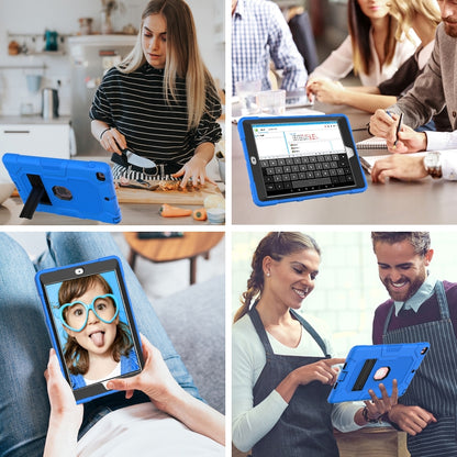 Contrast Color Robot Shockproof Silicone + PC Protective Case with Holder For iPad 9.7 (2018 / 2017)(Dark Blue Black) - iPad 9.7 (2018) & (2017) Cases by buy2fix | Online Shopping UK | buy2fix