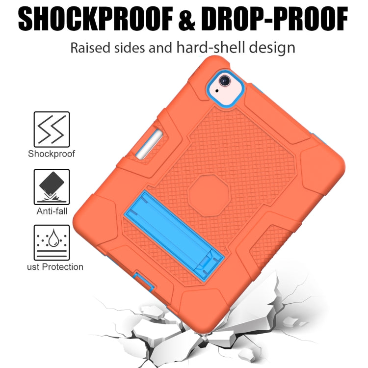 Contrast Color Robot Shockproof Silicone + PC Protective Case with Holder For iPad Air 2022 / 2020 10.9 inch(Orange Blue) - iPad Air (2022) / (2020) 10.9 Cases by buy2fix | Online Shopping UK | buy2fix