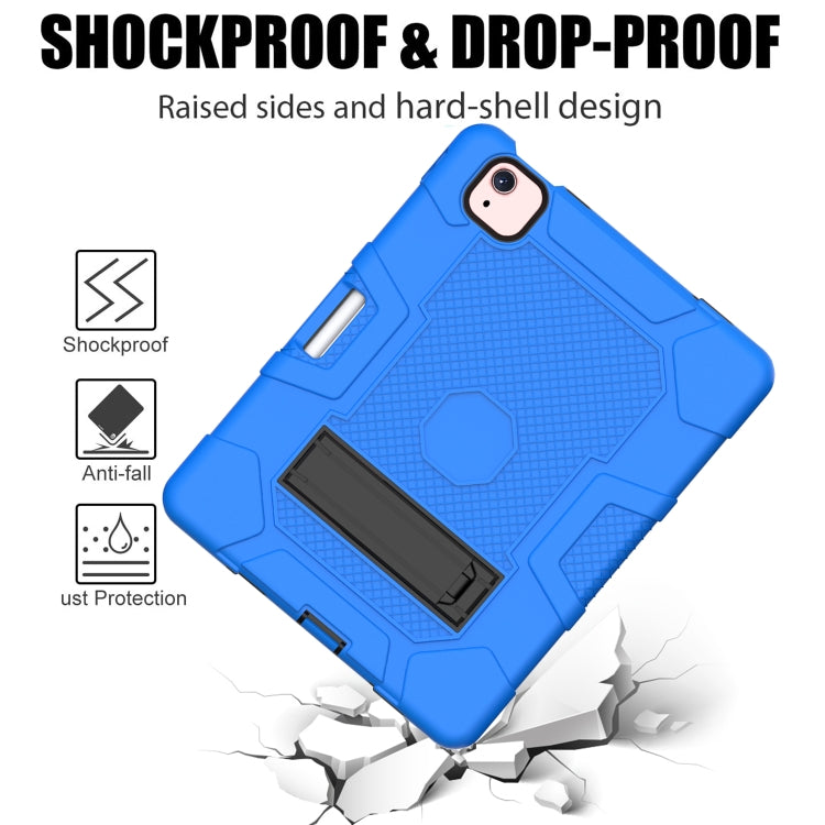 Contrast Color Robot Shockproof Silicone + PC Protective Case with Holder For iPad Air 2022 / 2020 10.9 inch(Dark Blue Black) - iPad Air (2022) / (2020) 10.9 Cases by buy2fix | Online Shopping UK | buy2fix