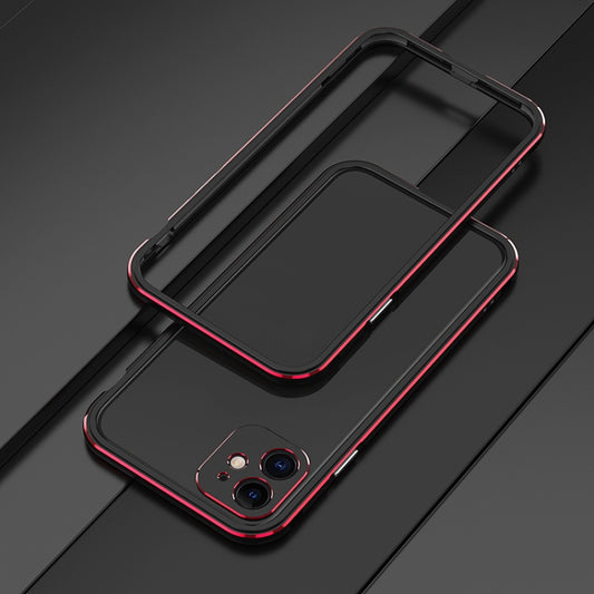 For iPhone 11 Aurora Series Lens Protector + Metal Frame Protective Case (Black Red) - iPhone 11 Cases by buy2fix | Online Shopping UK | buy2fix