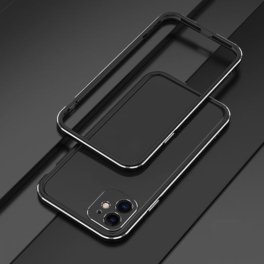 For iPhone 11 Aurora Series Lens Protector + Metal Frame Protective Case (Black Silver) - iPhone 11 Cases by buy2fix | Online Shopping UK | buy2fix
