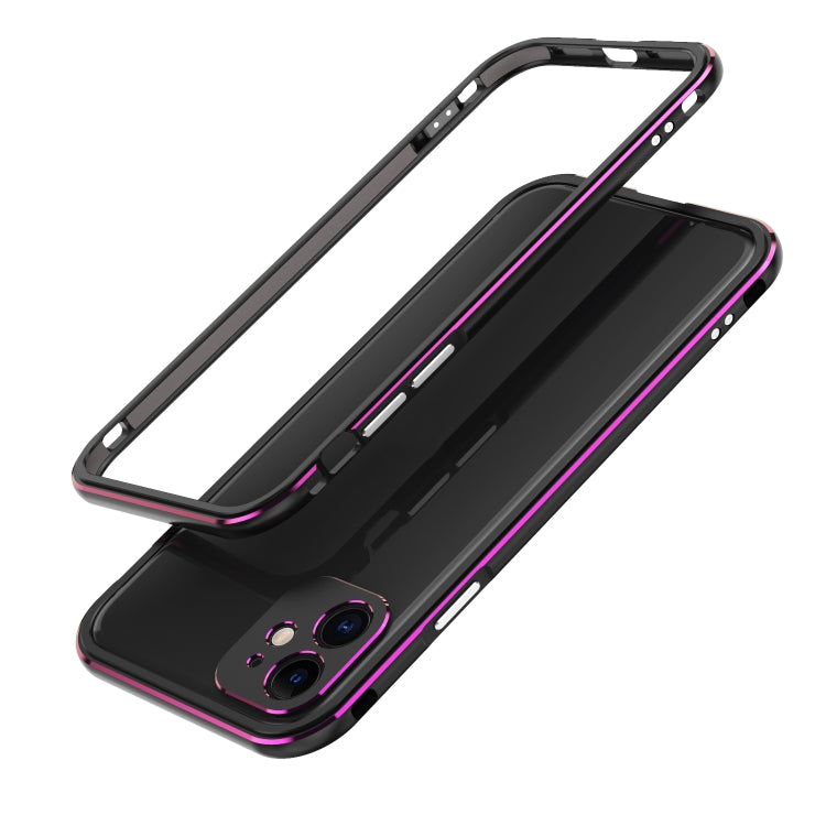 For iPhone 11 Aurora Series Lens Protector + Metal Frame Protective Case (Black Purple) - iPhone 11 Cases by buy2fix | Online Shopping UK | buy2fix