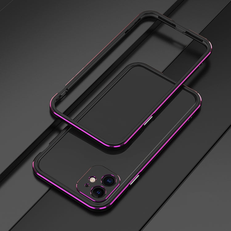For iPhone 11 Aurora Series Lens Protector + Metal Frame Protective Case (Black Purple) - iPhone 11 Cases by buy2fix | Online Shopping UK | buy2fix