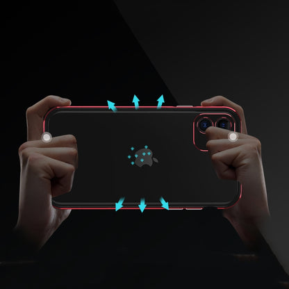 For iPhone 11 Pro Aurora Series Lens Protector + Metal Frame Protective Case (Black Red) - iPhone 11 Pro Cases by buy2fix | Online Shopping UK | buy2fix