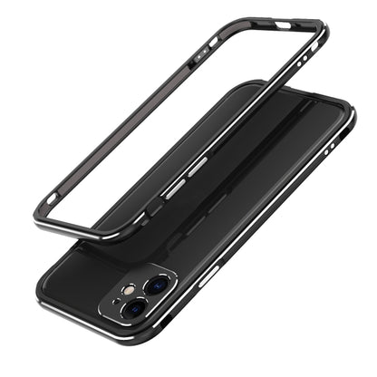 For iPhone 11 Pro Aurora Series Lens Protector + Metal Frame Protective Case (Black Silver) - iPhone 11 Pro Cases by buy2fix | Online Shopping UK | buy2fix