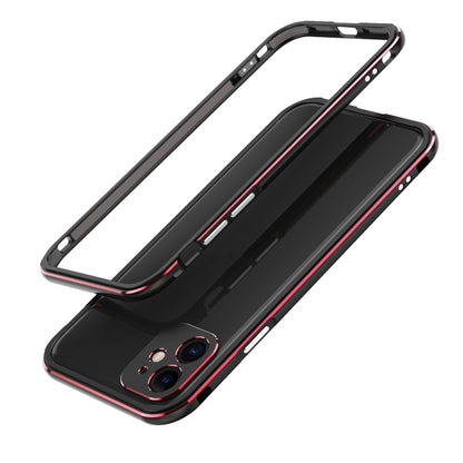For iPhone 11 Pro Max Aurora Series Lens Protector + Metal Frame Protective Case (Black Red) - iPhone 11 Pro Max Cases by buy2fix | Online Shopping UK | buy2fix