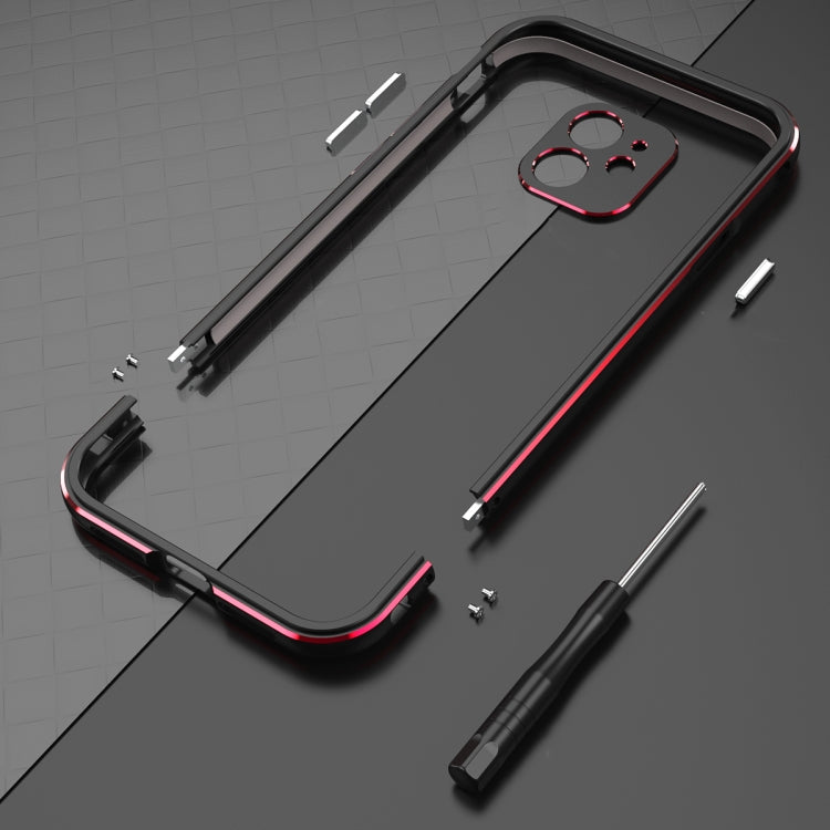 For iPhone 11 Pro Max Aurora Series Lens Protector + Metal Frame Protective Case (Black Red) - iPhone 11 Pro Max Cases by buy2fix | Online Shopping UK | buy2fix