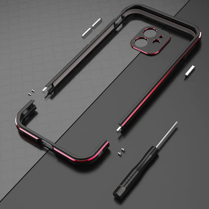 For iPhone 11 Pro Max Aurora Series Lens Protector + Metal Frame Protective Case (Black Red) - iPhone 11 Pro Max Cases by buy2fix | Online Shopping UK | buy2fix
