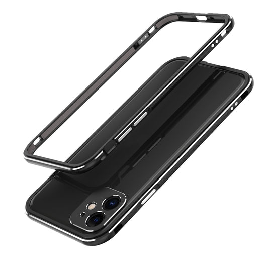 For iPhone 11 Pro Max Aurora Series Lens Protector + Metal Frame Protective Case (Black Silver) - iPhone 11 Pro Max Cases by buy2fix | Online Shopping UK | buy2fix