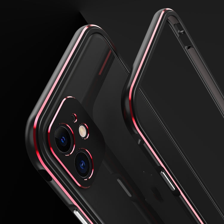 For iPhone 11 Pro Max Aurora Series Lens Protector + Metal Frame Protective Case (Black Purple) - iPhone 11 Pro Max Cases by buy2fix | Online Shopping UK | buy2fix