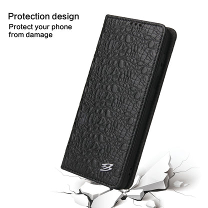 For Samsung Galaxy S21 5G Fierre Shann Crocodile Texture Magnetic Horizontal Flip Genuine Leather Case with Holder & Card Slot(Black) - Galaxy S21 5G Cases by FIERRE SHANN | Online Shopping UK | buy2fix