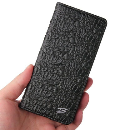 For Samsung Galaxy S21+ 5G Fierre Shann Crocodile Texture Magnetic Horizontal Flip Genuine Leather Case with Holder & Card Slot(Black) - Galaxy S21+ 5G Cases by FIERRE SHANN | Online Shopping UK | buy2fix