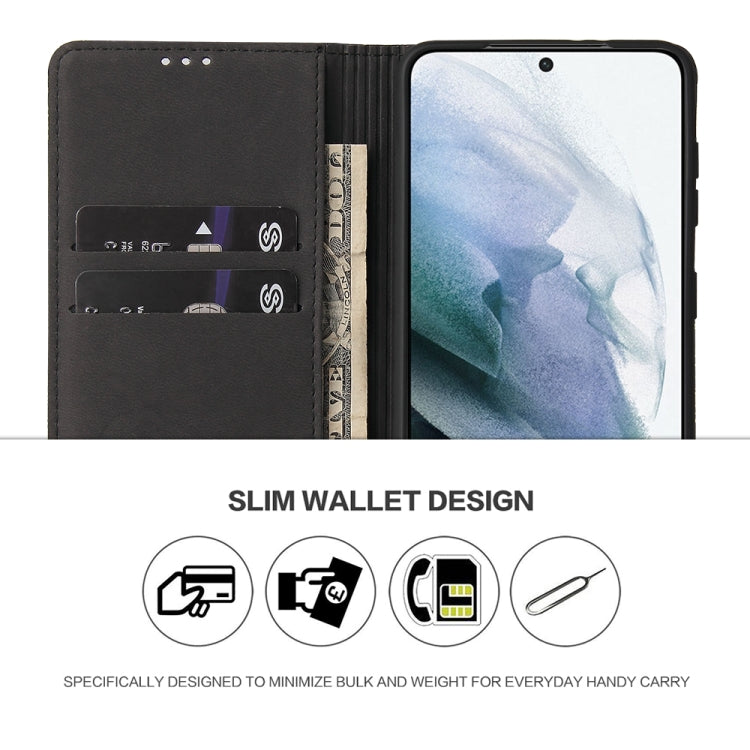 For Samsung Galaxy S21+ 5G Fierre Shann Crocodile Texture Magnetic Horizontal Flip Genuine Leather Case with Holder & Card Slot(Black) - Galaxy S21+ 5G Cases by FIERRE SHANN | Online Shopping UK | buy2fix