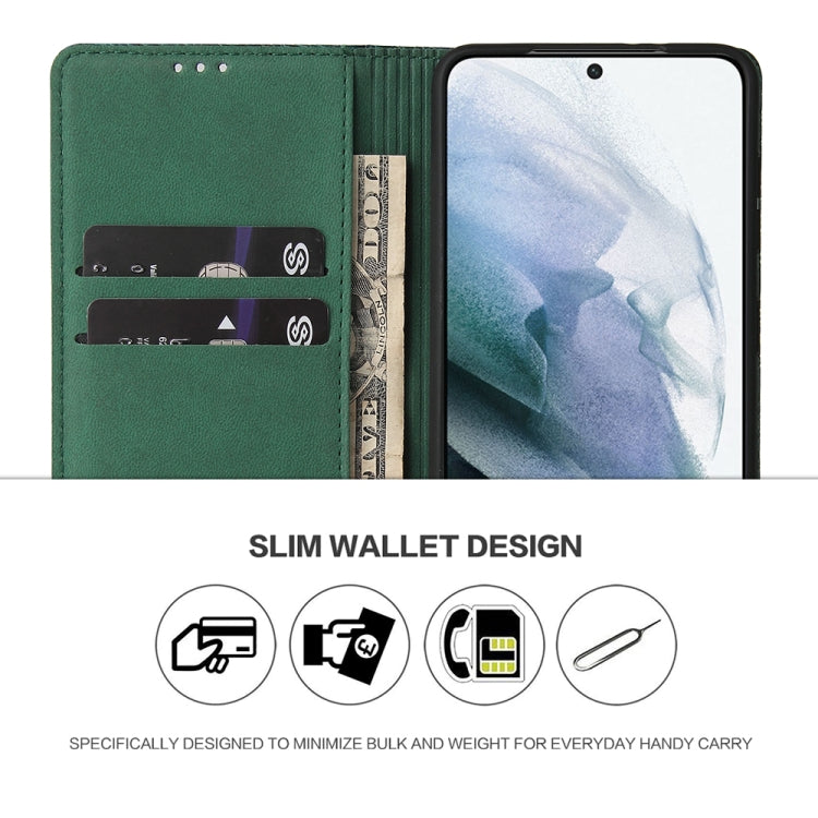 For Samsung Galaxy S21+ 5G Fierre Shann Crocodile Texture Magnetic Horizontal Flip Genuine Leather Case with Holder & Card Slot(Green) - Galaxy S21+ 5G Cases by FIERRE SHANN | Online Shopping UK | buy2fix