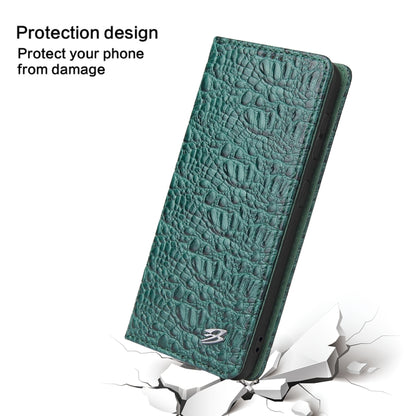 For Samsung Galaxy S21 Ultra 5G Fierre Shann Crocodile Texture Magnetic Horizontal Flip Genuine Leather Case with Holder & Card Slot(Green) - Galaxy S21 Ultra 5G Cases by FIERRE SHANN | Online Shopping UK | buy2fix