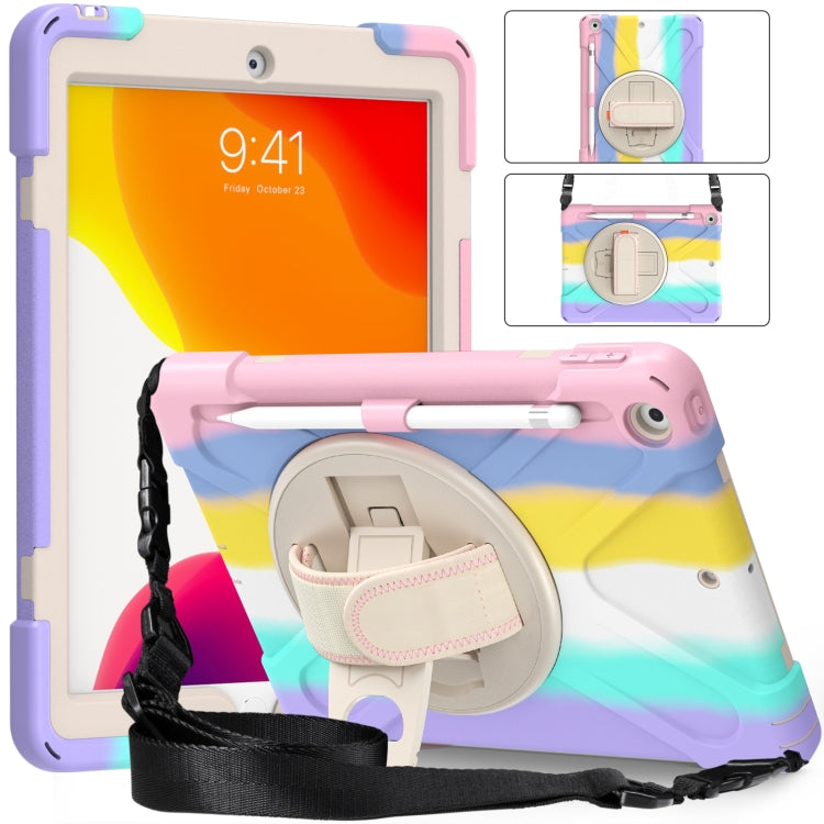 Shockproof Colorful Silicone + PC Protective Case with Holder & Shoulder Strap & Hand Strap For iPad 10.2 (2020)(Pink) - iPad mini (2019) / mini 5 Cases by buy2fix | Online Shopping UK | buy2fix
