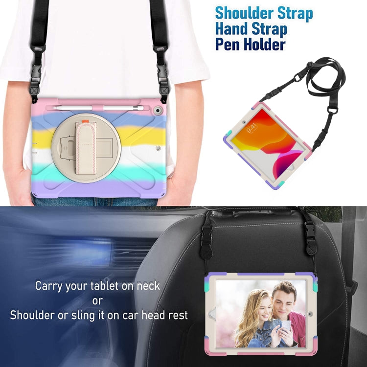 Shockproof Colorful Silicone + PC Protective Case with Holder & Shoulder Strap & Hand Strap For iPad 10.2 (2020)(Pink) - iPad mini (2019) / mini 5 Cases by buy2fix | Online Shopping UK | buy2fix