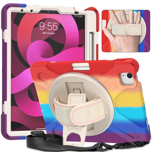 Shockproof Colorful Silicone + PC Protective Case with Holder & Shoulder Strap & Hand Strap For iPad Air 2022 / 2020 10.9(Red) - iPad Air (2022) / (2020) 10.9 Cases by buy2fix | Online Shopping UK | buy2fix