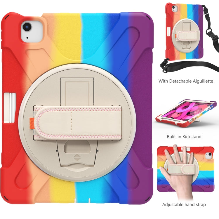 Shockproof Colorful Silicone + PC Protective Case with Holder & Shoulder Strap & Hand Strap For iPad Air 2022 / 2020 10.9(Red) - iPad Air (2022) / (2020) 10.9 Cases by buy2fix | Online Shopping UK | buy2fix