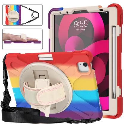 Shockproof Colorful Silicone + PC Protective Case with Holder & Shoulder Strap & Hand Strap For iPad Air 2022 / 2020 10.9(Red) - iPad Air (2022) / (2020) 10.9 Cases by buy2fix | Online Shopping UK | buy2fix