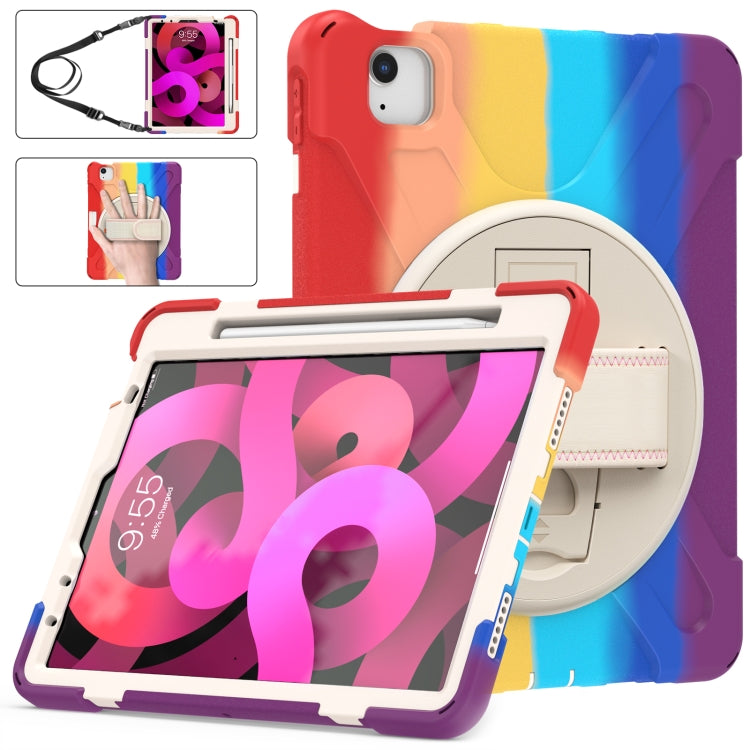 Shockproof Colorful Silicone + PC Protective Case with Holder & Shoulder Strap & Hand Strap For iPad Air 2022 / 2020 10.9(Red) - iPad Air (2022) / (2020) 10.9 Cases by buy2fix | Online Shopping UK | buy2fix