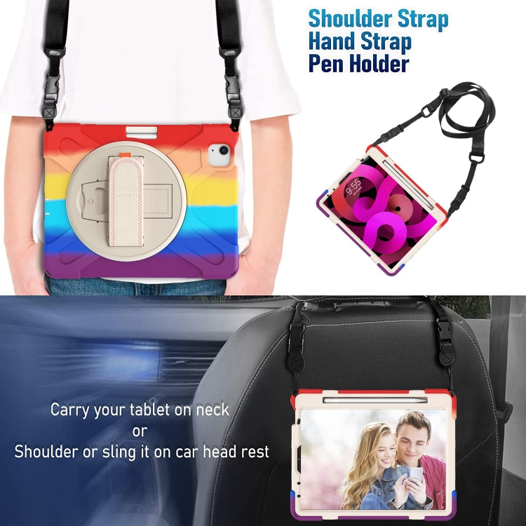 Shockproof Colorful Silicone + PC Protective Case with Holder & Shoulder Strap & Hand Strap For iPad Air 2022 / 2020 10.9(Red) - iPad Air (2022) / (2020) 10.9 Cases by buy2fix | Online Shopping UK | buy2fix