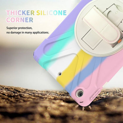 Shockproof Colorful Silicone + PC Protective Case with Holder & Shoulder Strap & Hand Strap For iPad 9.7 (2018)(Pink) - iPad 9.7 (2018) & (2017) Cases by buy2fix | Online Shopping UK | buy2fix
