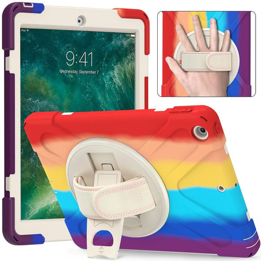 Shockproof Colorful Silicone + PC Protective Case with Holder & Shoulder Strap & Hand Strap For iPad 9.7 (2018)(Red) - iPad 9.7 (2018) & (2017) Cases by buy2fix | Online Shopping UK | buy2fix