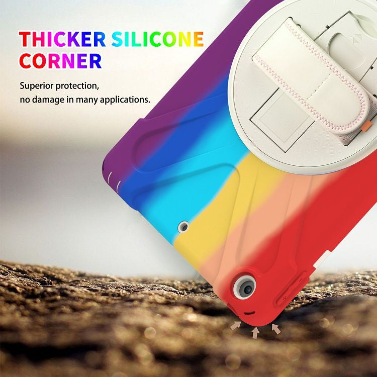 Shockproof Colorful Silicone + PC Protective Case with Holder & Shoulder Strap & Hand Strap For iPad 9.7 (2018)(Red) - iPad 9.7 (2018) & (2017) Cases by buy2fix | Online Shopping UK | buy2fix