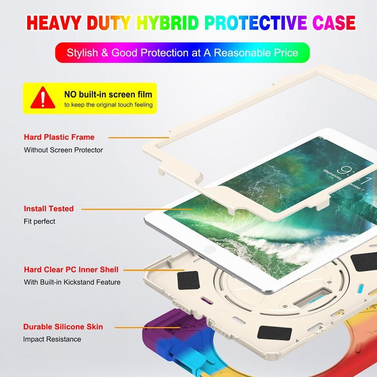 Shockproof Colorful Silicone + PC Protective Case with Holder & Shoulder Strap & Hand Strap For iPad 9.7 (2018)(Red) - iPad 9.7 (2018) & (2017) Cases by buy2fix | Online Shopping UK | buy2fix