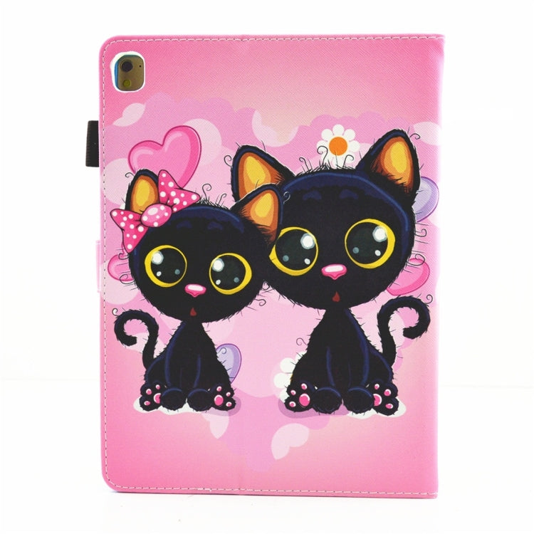 For iPad 10.2 2021 / 2020 / 2019 Coloured Drawing Pattern Horizontal Flip Leather Case with Holder & Card Slots & Photo Frame(Two Black Cats) - iPad 10.2 Cases by buy2fix | Online Shopping UK | buy2fix