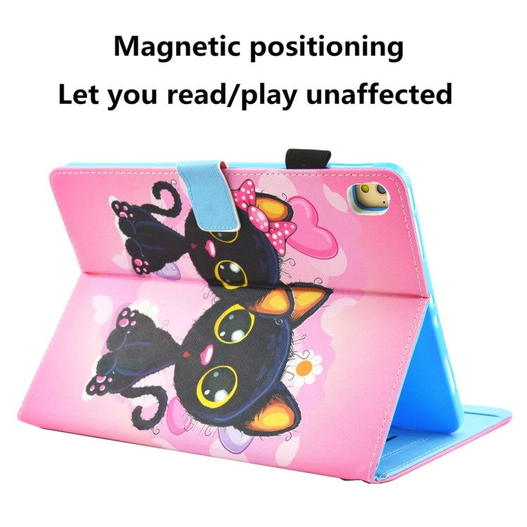 For iPad 10.2 2021 / 2020 / 2019 Coloured Drawing Pattern Horizontal Flip Leather Case with Holder & Card Slots & Photo Frame(Two Black Cats) - iPad 10.2 Cases by buy2fix | Online Shopping UK | buy2fix