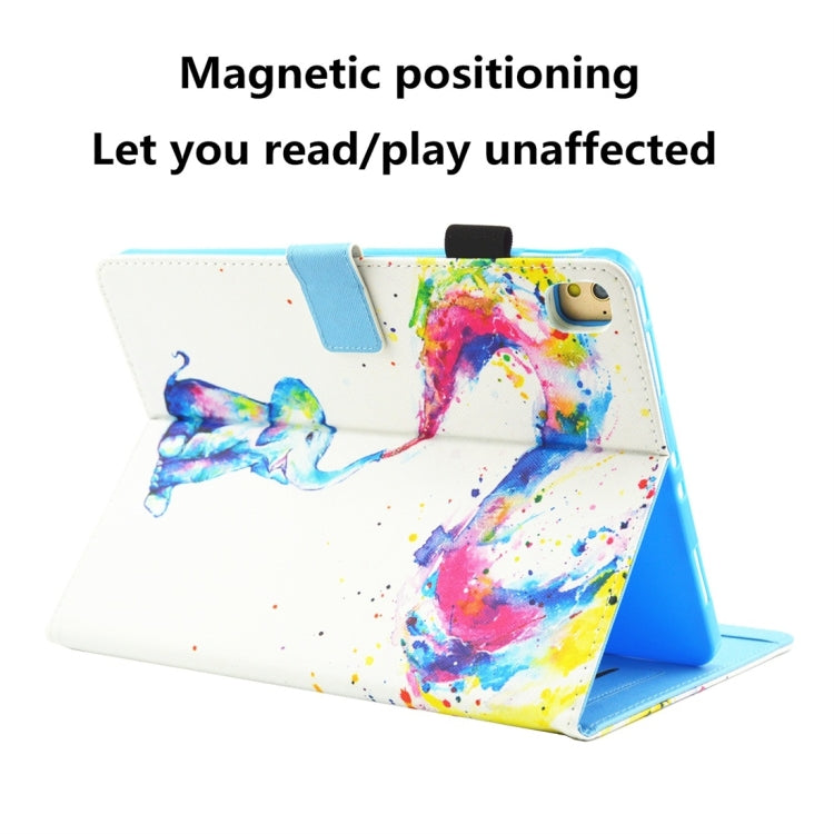 For iPad 10.2 2021 / 2020 / 2019 Coloured Drawing Pattern Horizontal Flip Leather Case with Holder & Card Slots & Photo Frame(Colorful Elephant) - iPad 10.2 Cases by buy2fix | Online Shopping UK | buy2fix