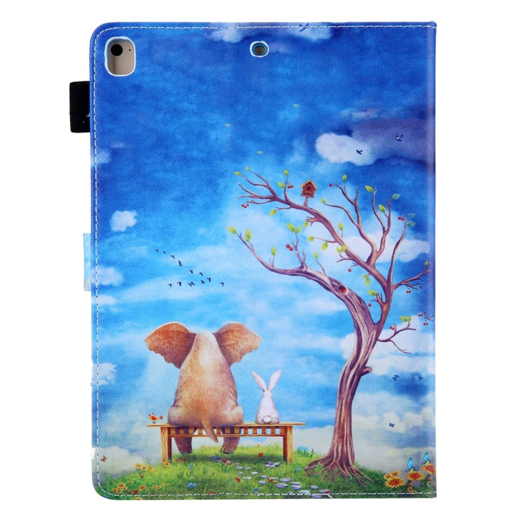 For iPad 10.2 2021 / 2020 / 2019 Coloured Drawing Pattern Horizontal Flip Leather Case with Holder & Card Slots & Photo Frame(Elephant Bunny) - iPad 10.2 Cases by buy2fix | Online Shopping UK | buy2fix