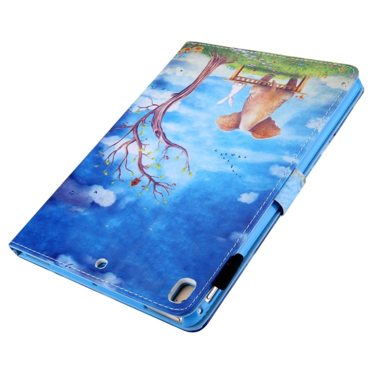 For iPad 10.2 2021 / 2020 / 2019 Coloured Drawing Pattern Horizontal Flip Leather Case with Holder & Card Slots & Photo Frame(Elephant Bunny) - iPad 10.2 Cases by buy2fix | Online Shopping UK | buy2fix