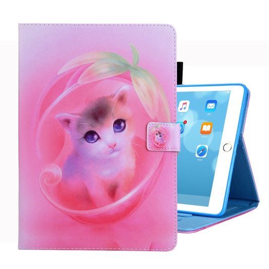 For iPad 10.2 2021 / 2020 / 2019 Coloured Drawing Pattern Horizontal Flip Leather Case with Holder & Card Slots & Photo Frame(Cat) - iPad 10.2 Cases by buy2fix | Online Shopping UK | buy2fix