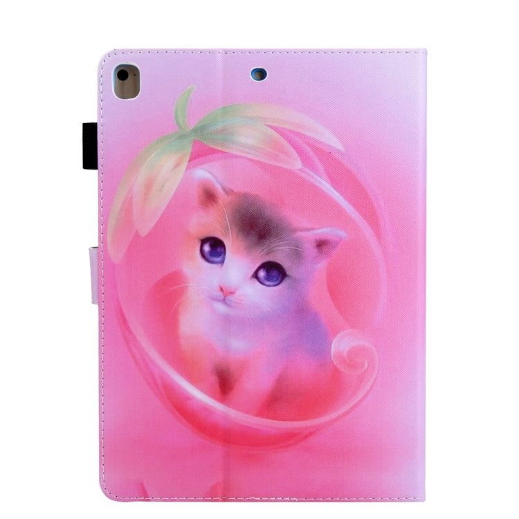 For iPad 10.2 2021 / 2020 / 2019 Coloured Drawing Pattern Horizontal Flip Leather Case with Holder & Card Slots & Photo Frame(Cat) - iPad 10.2 Cases by buy2fix | Online Shopping UK | buy2fix