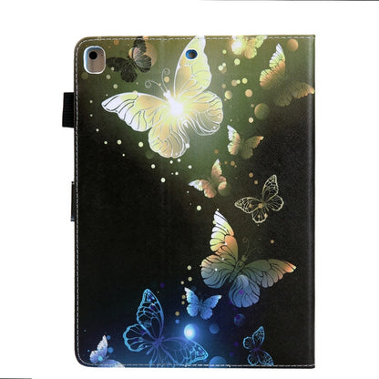 For iPad 10.2 2021 / 2020 / 2019 Coloured Drawing Pattern Horizontal Flip Leather Case with Holder & Card Slots & Photo Frame(Golden Butterfly) - iPad 10.2 Cases by buy2fix | Online Shopping UK | buy2fix