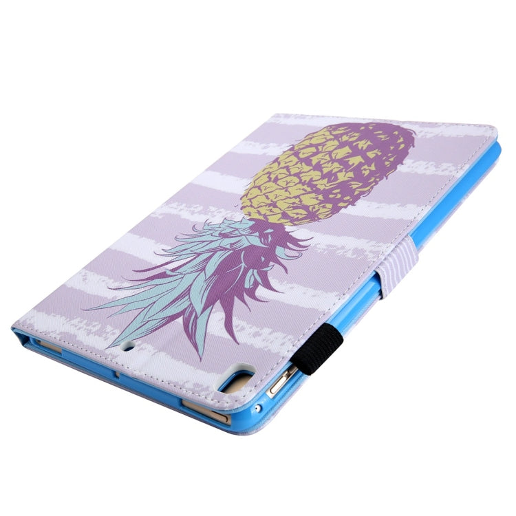 For iPad 10.2 2021 / 2020 / 2019 Coloured Drawing Pattern Horizontal Flip Leather Case with Holder & Card Slots & Photo Frame(Golden Pineapple) - iPad 10.2 Cases by buy2fix | Online Shopping UK | buy2fix