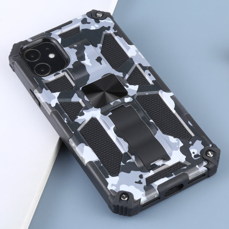 For iPhone 11 Camouflage Armor Shockproof TPU + PC Magnetic Protective Case with Holder (Grey) by buy2fix