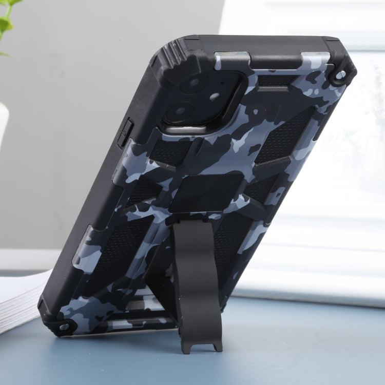 For iPhone 11 Camouflage Armor Shockproof TPU + PC Magnetic Protective Case with Holder (Grey) by buy2fix