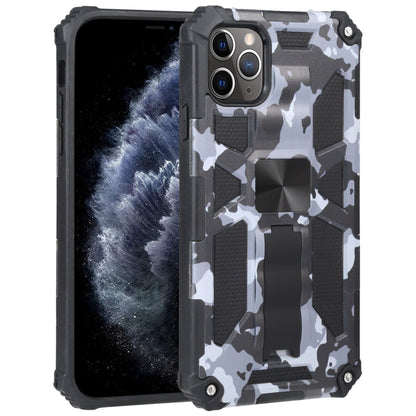 For iPhone 11 Pro Camouflage Armor Shockproof TPU + PC Magnetic Protective Case with Holder (Grey) by buy2fix