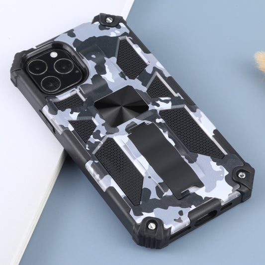 For iPhone 11 Pro Max Camouflage Armor Shockproof TPU + PC Magnetic Protective Case with Holder (Grey) by buy2fix