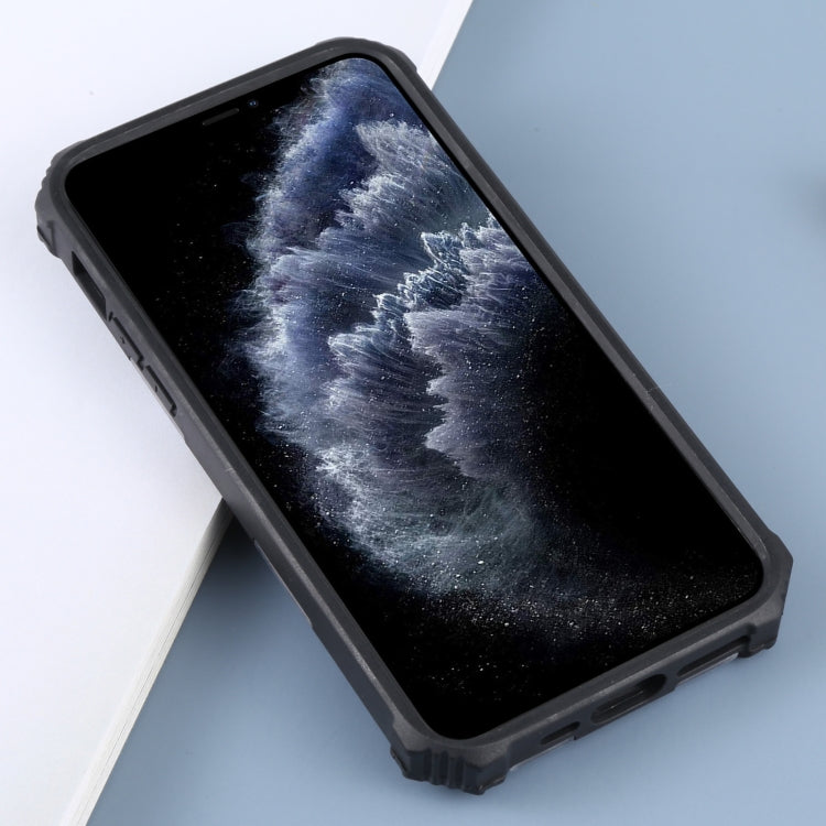 For iPhone 11 Pro Max Camouflage Armor Shockproof TPU + PC Magnetic Protective Case with Holder (Grey) by buy2fix
