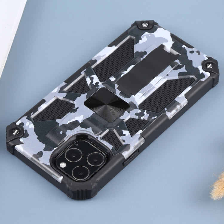For iPhone 11 Pro Max Camouflage Armor Shockproof TPU + PC Magnetic Protective Case with Holder (Grey) by buy2fix