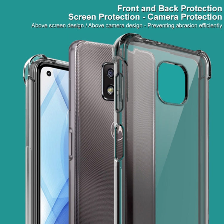 For Motorola Moto G Power (2021) IMAK All Coverage Shockproof Airbag TPU Case(Transparent Black) - Motorola Cases by imak | Online Shopping UK | buy2fix