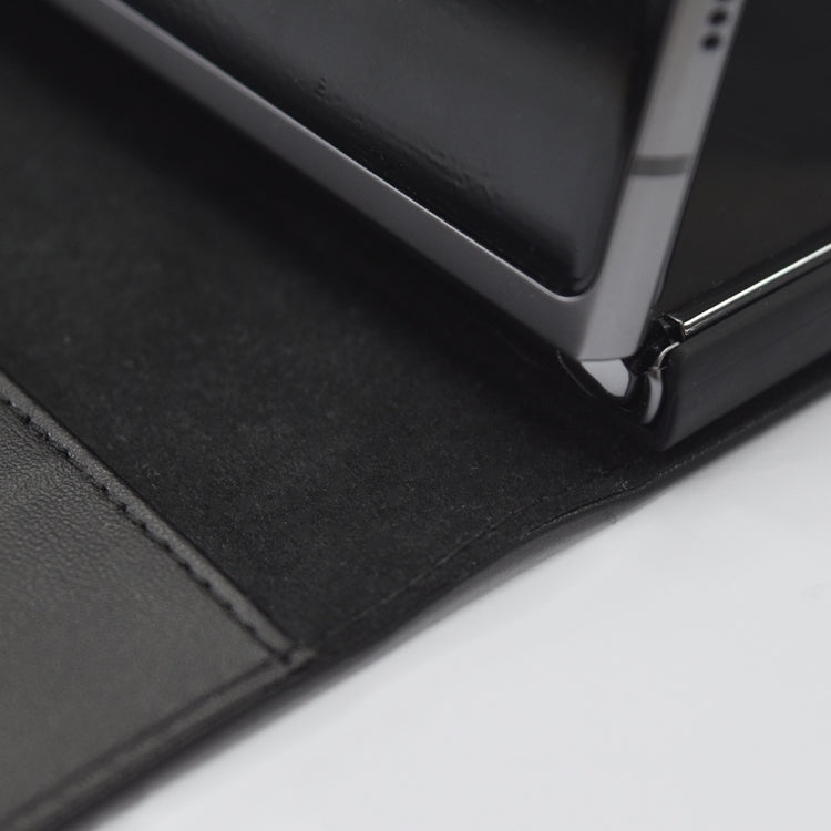 For Samsung Galaxy Z Fold2 5G Detachable Split Horizontal Flip Leather Case with Card Slots & Detachable Back Cover(Carbon Black) - Galaxy Phone Cases by buy2fix | Online Shopping UK | buy2fix